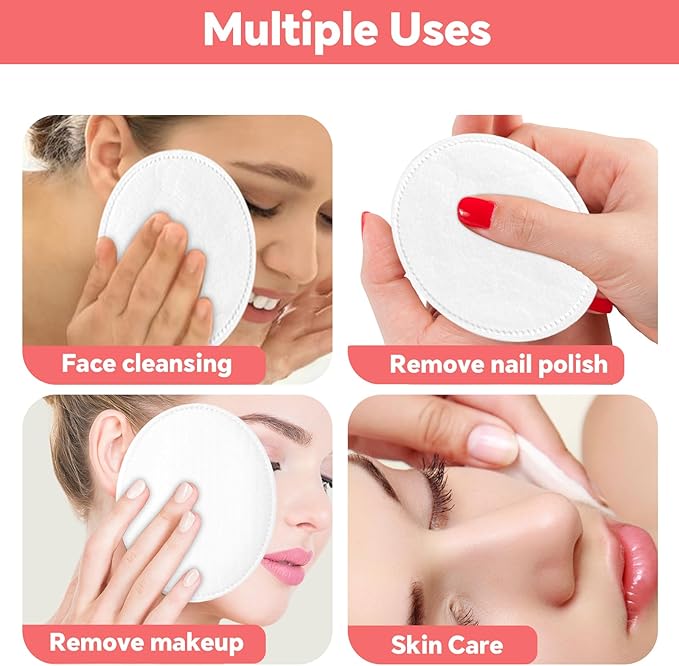 Large Oval Cotton Pads, Dual-Sided, Ultra-Soft Cotton Oval Pads - Image 6