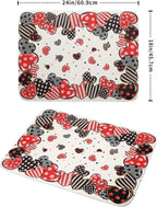 Red Heart Dish Drying Mat 18"x24" Love Dots Microfiber Dish Drainer Rack Mat - Image 2
