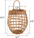 Elsjoy Set of 2 Hanging Onion Basket, Wall Mount Small Wicker Baskets - Image 2