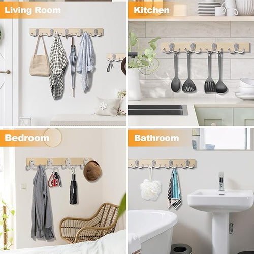 10 Pack Coat Hooks Wall Hooks for Hanging, Heavy Duty Double Prong Metal Hook - Image 2