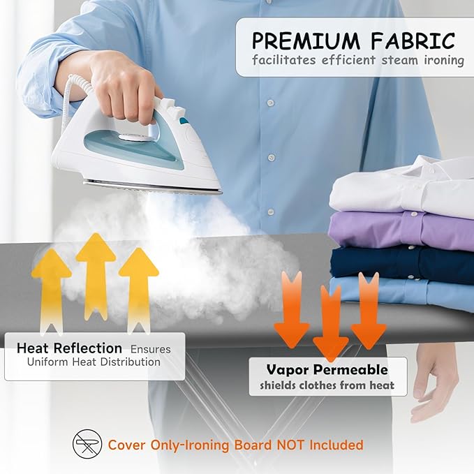 Ironing Board Cover, Full Size Scorch Resistant Padding, Silicone Coating - Image 4