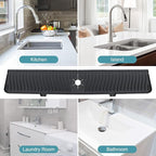 30 Inch Longer Faucet Mat for Kitchen Sink, Silicone Sink Faucet Mat Splash - Image 4