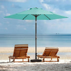 JEAREY 7.5FT Patio Umbrella Market Table Umbrella with 6 Sturdy Ribs, Push Button Tilt/Crank Outdoor Umbrella for Garden, Deck, Backyard, Pool and Beach,Teal Blue - Image 8