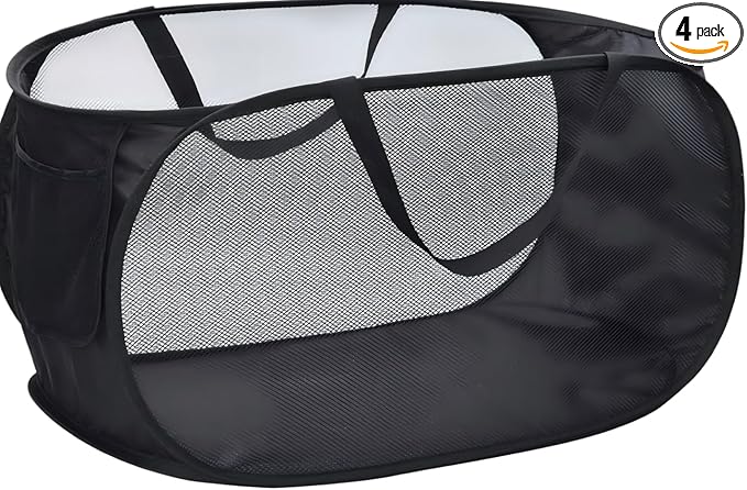 1 Pack Collapsible Laundry Baskets Popup Mesh Laundry Basket Durable Handles by Unknown