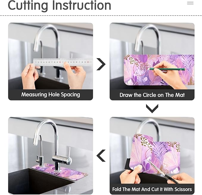 Kitchen Sink Splash Guard 2 PCS 14.7 Inch Sink Faucet Mat Splash Guard - Image 4