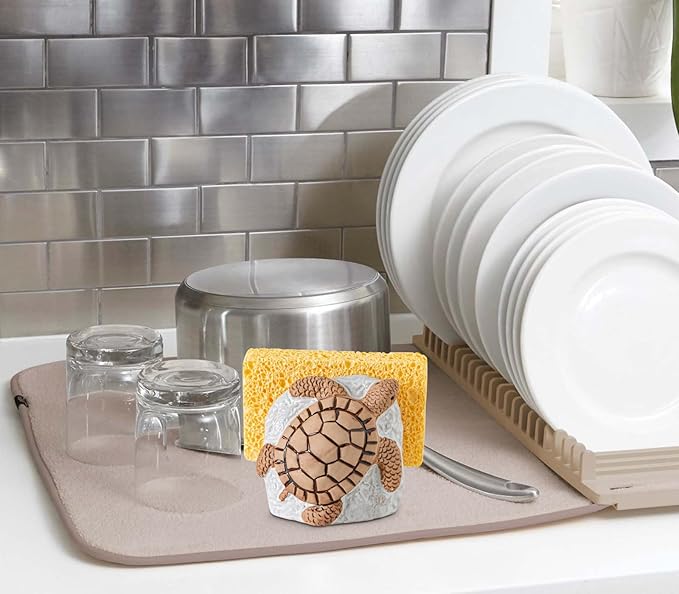 Turtle Kitchen Sponge Holder for Kitchen Sink Ceramic Kitchen Sink Sponge - Image 7