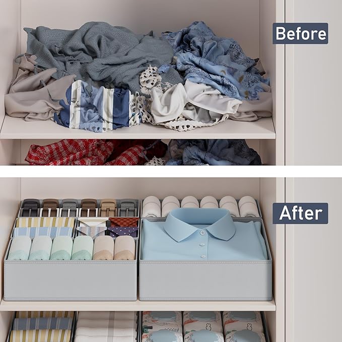 DIMJ Drawer Organizer Clothes Storage- 18 Pack Baby Dresser Organizer - Image 7