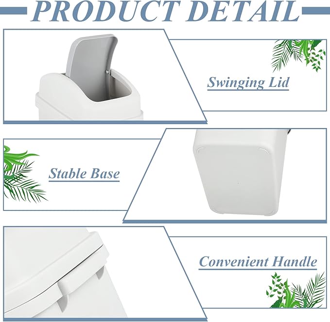 Sumind 2 Pcs 1.8 Gallon Bathroom Trash Can - Image 3