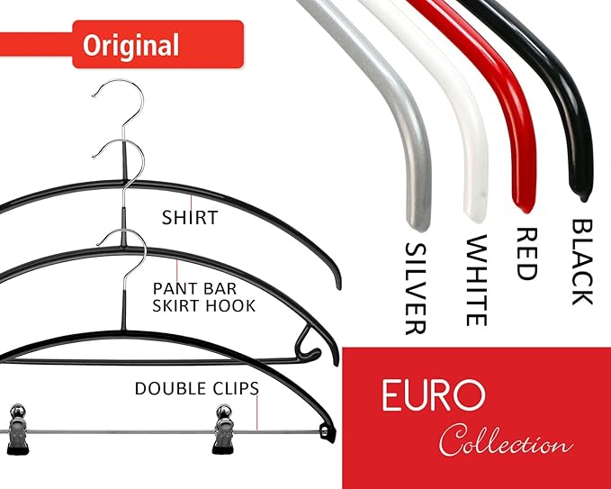 Mawa by Reston Lloyd Euro Series Non-Slip Space Saving Clothes Hanger - Image 10