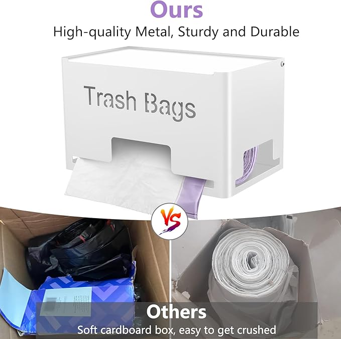 Extra Large Trash Bag Holder Dispenser, Metal Garbage Bag Dispenser Roll Holder - Image 3