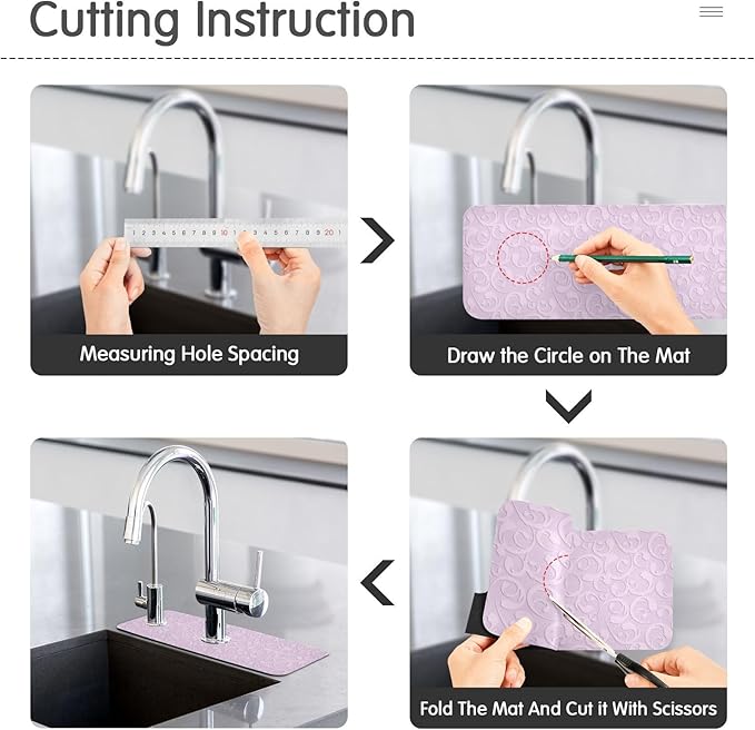 Kitchen Sink Splash Guard 2 PCS 30 Inch Sink Faucet Mat Splash Guard - Image 4