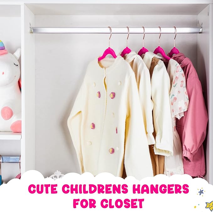 HOUSE DAY Velvet Kids Hangers 60 Pack, Premium Childrens Hangers - Image 5