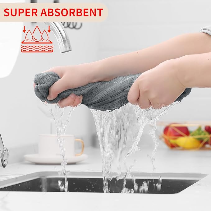 Homaxy 100% Cotton Waffle Weave Kitchen Dish Towels, Ultra Soft Absorbent Quick - Image 3