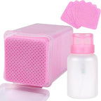 200pcs Lint Free Nail Wipes, 1 Pull-Off Pump-Style Bottle Suitable by qiqibaobao