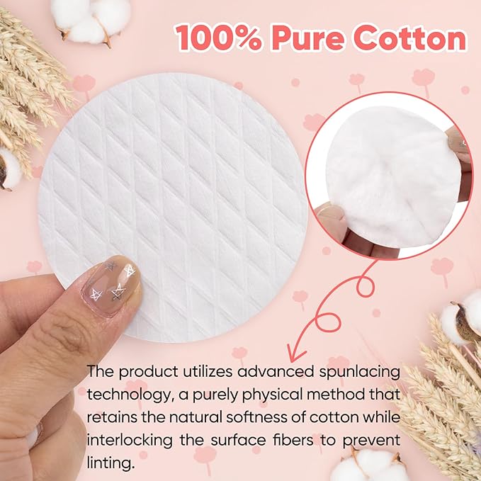 Extra Large Cotton Rounds, Diameter 3.14", 100% Pure Cotton Pads, Soft and - Image 3