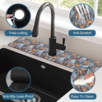 Abstract Mountain Sink Splash Guard Faucet Mat Mountain Landscape Super - Image 4