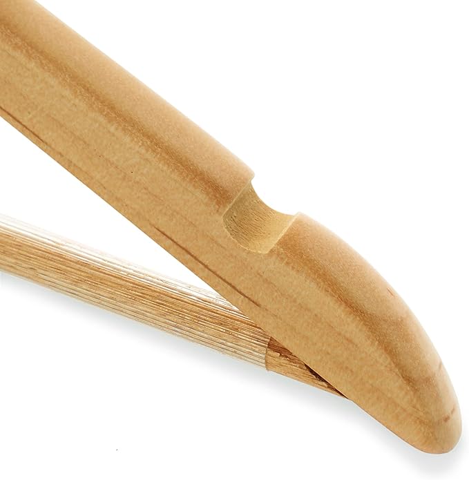 Casafield - 40 Natural Wooden Suit Hangers - Premium Lotus Wood - Image 3