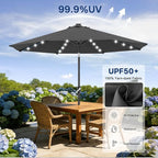 ABCCANOPY Durable Solar Led Patio Umbrellas with 32LED Lights 9FT (Dark Gray) - Image 4