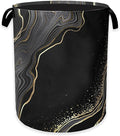 Black Gold Marble Laundry Basket, Modern Clothes Hamper, Oxford Cloth by Unknown