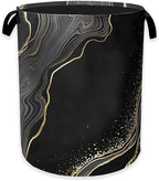 Black Gold Marble Laundry Basket, Modern Clothes Hamper, Oxford Cloth by Unknown