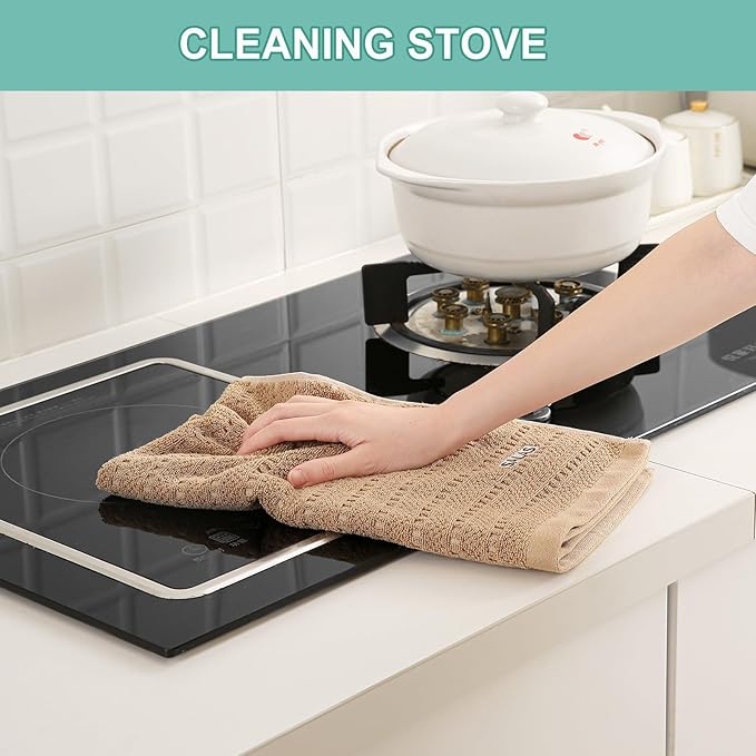 SALAS Kitchen Dish Towels, Bulk Cotton Kitchen Hand Towels, 390 GMS Plaid Dish - Image 5