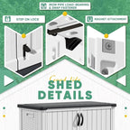 Devoko 50 Cu Ft Outdoor Storage Cabinet - Waterproof Vertical Shed for Patio, Garden & Deck, Heavy-Duty Tool Storage Box for Cushions, Accessories & Equipment, Durable & Weather-Resistant (White) - Image 3