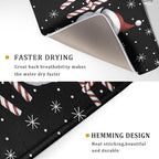 Giwawa Santa Laugh Dish Drying Mat Winter Snowflakes Black Dish Drainer Mats - Image 3