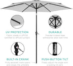 Best Choice Products 10ft Outdoor Table Compatible Steel Polyester Market Patio Umbrella w/Crank and Easy Push Button Tilt - Image 5