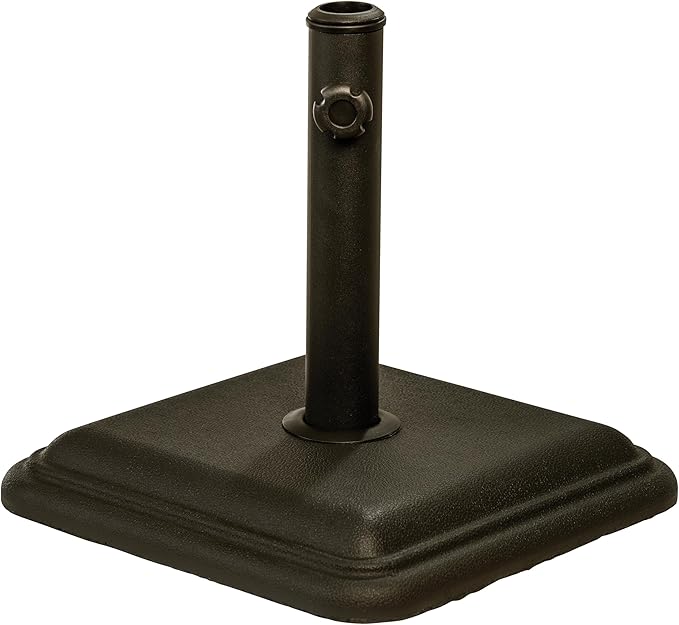 US Weight 26 Pound Umbrella Base - Cast Stone Outdoor Umbrella Stand - for Use with Umbrella Poles 1.3" to 1.8" - Designed to be Used with Patio Table - Bronze by USWeight