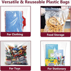 Large Plastic Bags With Zipper Top, 3 Gallon, 10 Pack, Extra Large Storage - Image 3