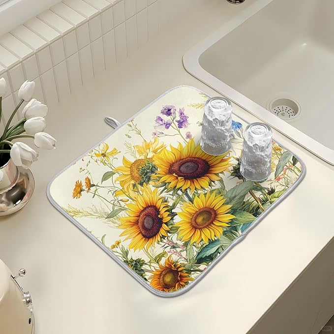 Blooming Sunflowers Dish Drying Mat - Image 7