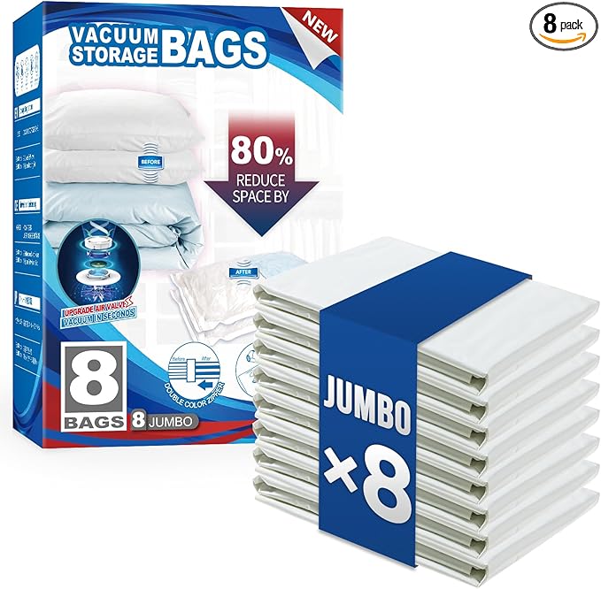 TAILI 8 Pack Vacuum Storage Bags by TAILI