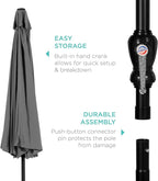 Best Choice Products 10ft Outdoor Table Compatible Steel Polyester Market Patio Umbrella w/Crank and Easy Push Button Tilt - Image 6