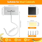 2PCS Self Adhesive Banana Hook Under Cabinet Foldable Banana Hanger Metal Under - Image 5