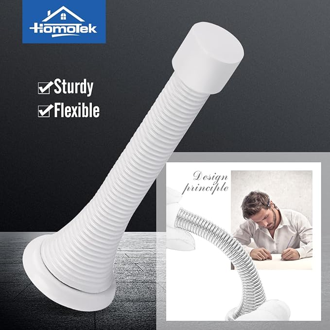 HOMOTEK 20 Pack Spring Door Stops, 3-1/8” Heavy Duty Door Stop - Image 2