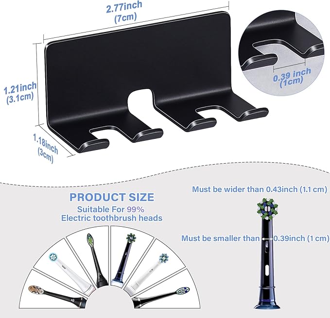 Electric Toothbrush Head Holder, Toothbrush Holders Wall Mounted, Electric - Image 9