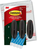 Command Outdoor Large Bronze Hooks, Holds 5 lb, 3 Hooks 4 Strips, Damage-Free by Command