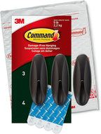 Command Outdoor Large Bronze Hooks, Holds 5 lb, 3 Hooks 4 Strips, Damage-Free by Command