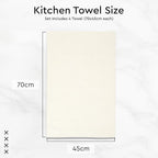 Encasa XO Kitchen Dish Towels Set | Solid Off White | Waffle Weave and Flat - Image 6