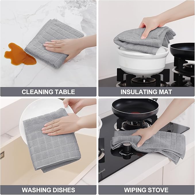 Homaxy Premium Cotton Kitchen Towels 16"x 28", Large Natural Ring Spun 390 GSM - Image 4