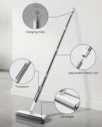 Small Floor Scrub Brush with Length Adjustable Long Handle, 3 in 1 Heavy-Duty - Image 5