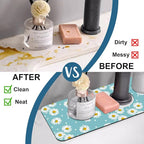 Cute Daisy Sink Faucet Absorbing Mat White Daisies Super Absorbent Fast Drying - Image 6
