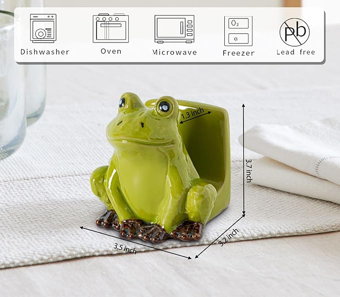 Frog Sponge Holder for Kitchen Sink Cute Kitchen Sponge Holder Ceramic Kitchen - Image 5