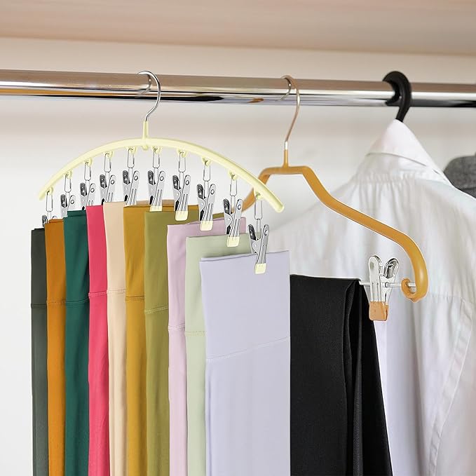 Legging Organizer for Closet, Metal Yoga Pants Hangers 2 Pack w/10 Clips Holds - Image 6