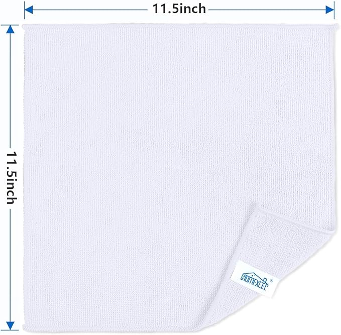 HOMEXCEL White Microfiber Cleaning Cloth 100 Pack, Microfiber Towel - Image 7