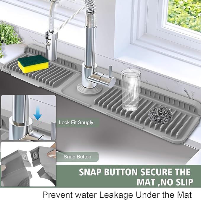 24-Inch Kitchen Sink Splash Guard Mat | 7° Slope - Image 2
