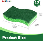 12 Count Heavy Duty Scrub Sponges, Long Lasting Cleaning Sponges - Image 7