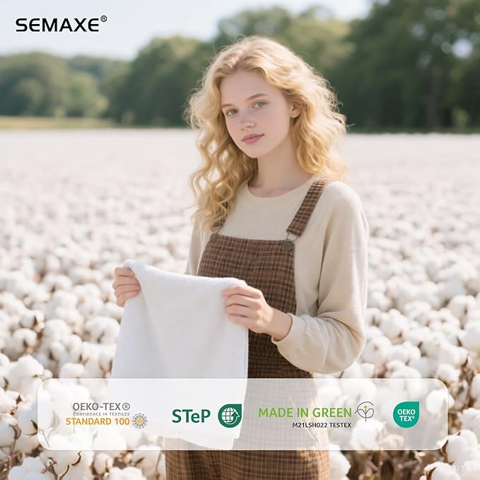 SEMAXE 100% Cotton Hand Towel for Bathroom, Hotel Spa Quality Absorbent Towels - Image 4