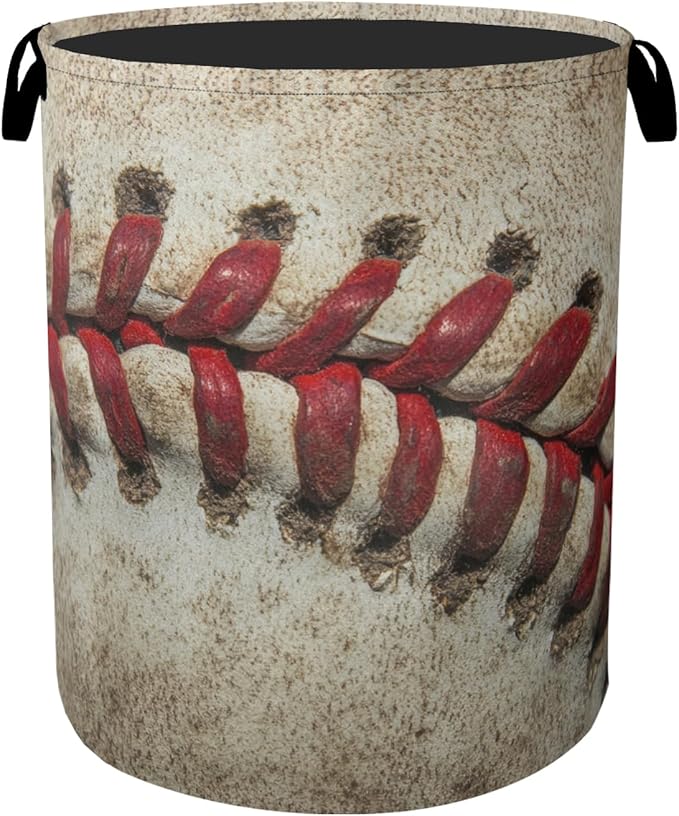 Baseball Laundry Basket with Handles by Gearsly