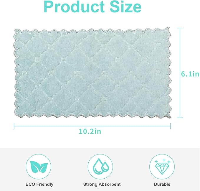 Bessrung 20 Pack Kitchen Dish Cloths, Super Absorbent Microfiber Cleaning Cloth - Image 2